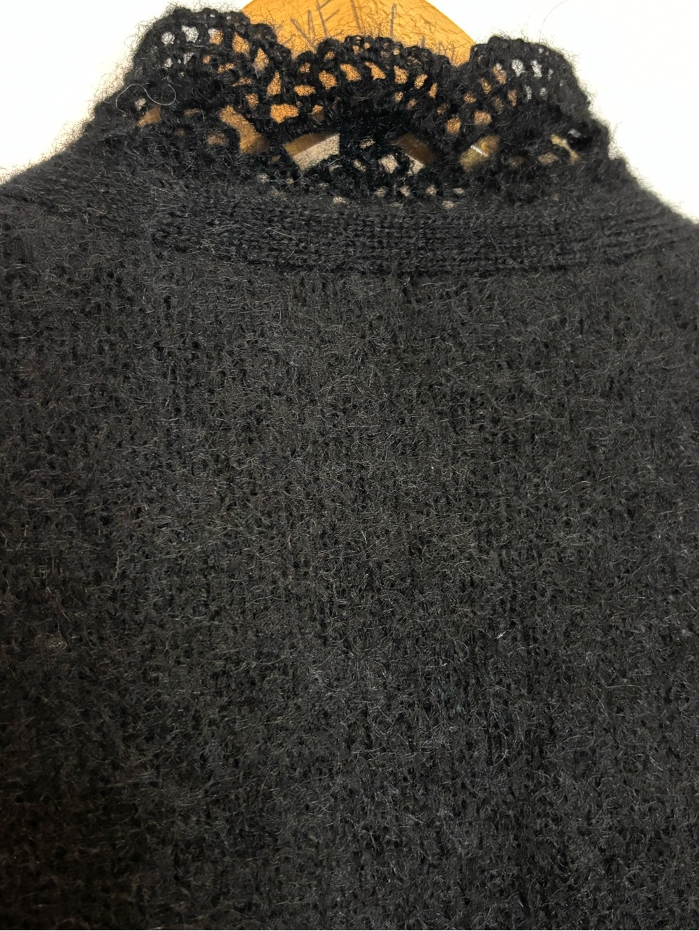 NWT Sezane Angie Kid Mohair Cardigan Sweater Black S - Picture 7 of 10